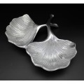 1193 - LEAF GINKGO DOUBLE COMPARTMENT DISH